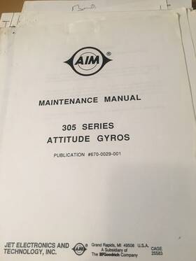 Gyro-305 Aim Bfgoodrich Jet Model 305 Series Attitude Gyro Maintenance Manual