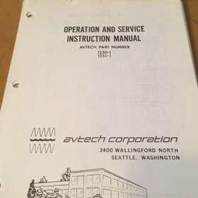 1251-1 Avtech 1250-1 And Operation Service Instruction Manual