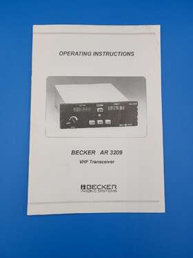 893.073-071 Becker Avionics Systems Ar 3209 Vhf Transceiver Operating Instructions Manual