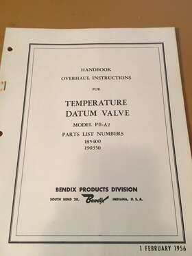 190350 Bendix 185400 Pb-a2 Temperature Datum Valve Overhaul Manual