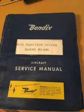 Rs-10b1 Bendix 391787 Fuel Injector Service Overhaul And Parts Manual On Lycoming Io-540