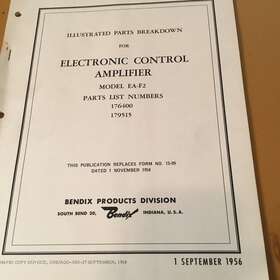 179515 Bendix Ea-f2 176400 Electronic Control Amplifier Parts Manual