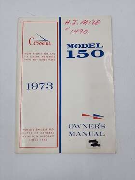 150-1973 Cessna 1973 Aircraft Company Model 150 Owners Manual Plane Check List Care Data