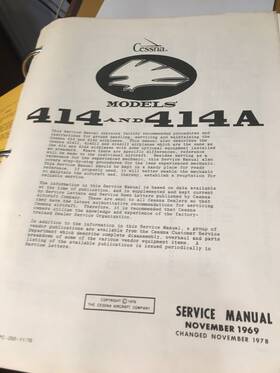 Cessna 414-414a 414 And 414a Service Manual