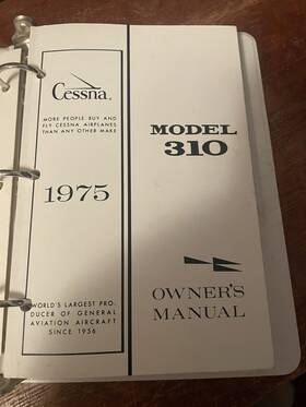 310r0500 Cessna D1518-13 1975 310 Owners Manual And Piolet Safety Sn 310r0001 Thru