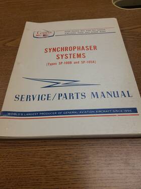 Cessna Sp-100b Synchrophaser Systems Types And Sp-105a Service Parts Manual
