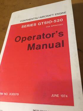 Gtsio-520-d Continental 520-gtsio Gtsio-520-d/h Series Engine Operators Manual
