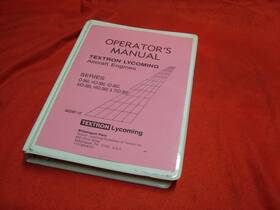 Lycoming 60297-12 Engine Operators Manual O-360 Ho360 Aio360 Hio 360 Tio Pn
