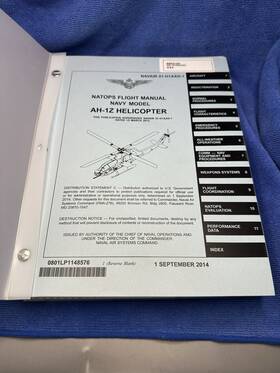 Natops 01-h1aad-1 Original Navy Model Ah-1z Viper Helicopters Flight Manual