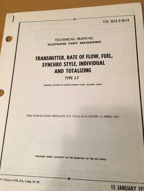 F16500 Norden Transmitter Fuel Flow J-7 Parts Manual