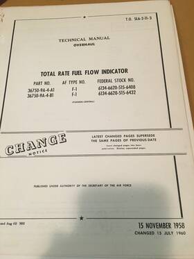 36750-9a-4-a1 Pioneer Pioneer-central Total Rate Fuel Flow Indicator 36750-9a-4-a1/b1 Overhaul Manual