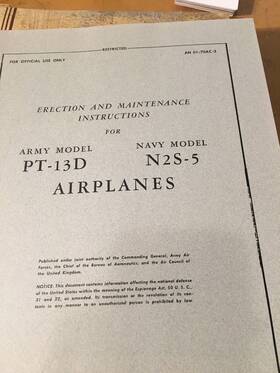 Stearman Pt-13 Boeing-stearman Model 75 Erection And Service Manual. N2s-5 Pt-13d