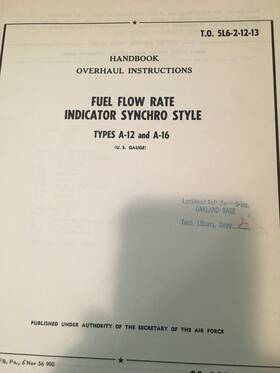 U.s Gauge A-12 A-16 U.s. Fuel Flow Indicator Synchro Style Overhaul Instructions