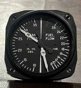 112317 United Instruments Manifold Pressure/fuel Flow Gauge