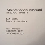 Bendix MA-872A Mode Annunciator Maintenance & Parts Manual. Fixed Price $93.45.