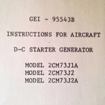Dc Starter Generator 2CM73J1A, & 2CM73J2A Service Parts Manual. Fixed Price $110.18.