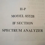Hp Hewlett Packard 8552B Spectrum Analyzer If Operator & Service Manual. Fixed Price $34.08.