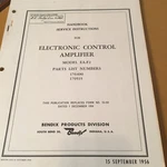 Bendix Electronic Control Amplifier EA-F2 Service Manual,. Fixed Price $86.47.