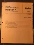 Collins With ALT-50A For 2,000' Operation Maintenance Manual. Fixed Price $136.53.