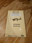 1965 Mooney Master Model M20D Owners Manual. Fixed Price $35.00.