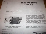 Collins 334D-1 Trim Tab Servo Service Manual. Fixed Price $149.11.