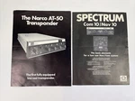 Vintage Narco AT-50 Transponder & Spectrum Com 10/NAV Brochures. Fixed Price $9.99.