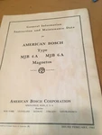 American Bosch Magnetos MJB-4A & MJB-6A Instruction Maintenance Data Manual. Fixed Price $105.28.