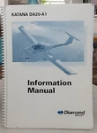 Katana DA20-A1 Information Manual Diamond Aircraft Spiralbound 1998. Fixed Price $42.00.