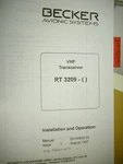 Becker Flugfunk Rt 3209 Vhf Comm Install And Operation Manual. Fixed Price $79.47.