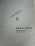 Hp 489A/ 491C Microwave Amplifier Operating & Service Manual. Fixed Price $20.00.