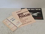 1975 Cessna Oem Factory 310/310 Ii Brochure, Price List, & Manual. Fixed Price $150.00.