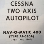 1965-1967 Cessna Arc Navomatic 400, AF-520A Service & Parts Manual. Fixed Price $140.28.
