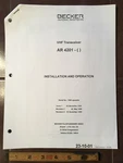 Becker Flugfunk Ar 4201 Vhf Comm Install And Operation Manual.. Fixed Price $88.76.