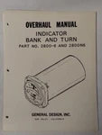 General Design Indicator Bank & Turn Part No. 2800-6 2800N6 Overhaul-original. Fixed Price $17.25.