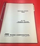 King Radio Kfs 562 Frequency Selector Maintenance Overhaul Manual. Fixed Price $39.99.