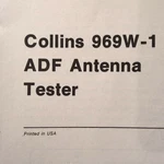 Collins 969W-1 Antenna Tester Instruction Manual. Fixed Price $89.35.