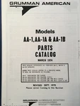 Grumman American AA-1, AA-1A, AA-1B & TR-2 Parts Manual. Fixed Price $120.47.