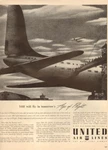 1943 Ww Ad United Airlines , Art Post War Futuristic Giant Airliners 112317. Fixed Price $8.14.