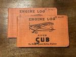 Original Pair Of Franklin 60HP Log Books From Piper Cub N30481. Fixed Price $48.00.