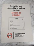 Sundstrand Machine Service Parts List Book Manual Catalog Model 33 Rigidmil. Fixed Price $160.32.