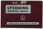 New Surplus Vintage Lycoming O-435-A Engine Operator's Manual, Item Sl #459. Fixed Price $25.00.
