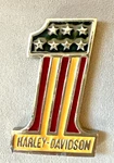 Vintage 1970S #1 Harley Davidson Derby Batter Box Amf Emblem / Enamel Oem. Fixed Price $49.00.
