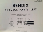 Bendix 10-16144-1 Battery Ignition Coil Parts Lists. Fixed Price $41.85.