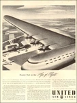 1942 Ww Era Ad United Airlines Post War Future 6 Engined Giant Airliner 112317. Fixed Price $8.14.