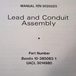 Bendix Lead & Conduit Assembly 10-380083-1 Overhaul Manual. Aka 3014980. Fixed Price $115.39.