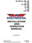 Continental IO-360 Installarion Operator Manual OI-7 Nov 23 Digital Book Pdf. Fixed Price $200.00.