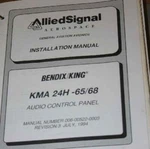 Bendix King KMA24H-50/54 Audio Panel Install/maintenance/overhaul MANUALKMA-24. Fixed Price $150.00.