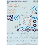 Lockheed P-38 Lightning Shark Mouth Decals 1:72 Ps 72-499 For Aircraft Model Kit. Fixed Price $29.34.