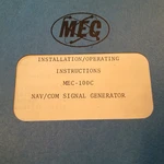 Michel MEC-100C Nav Com Ils Test Set Operation Manual. Fixed Price $28.53.