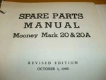 Mooney Mark 20, 20A Parts Manual. Fixed Price $131.44.